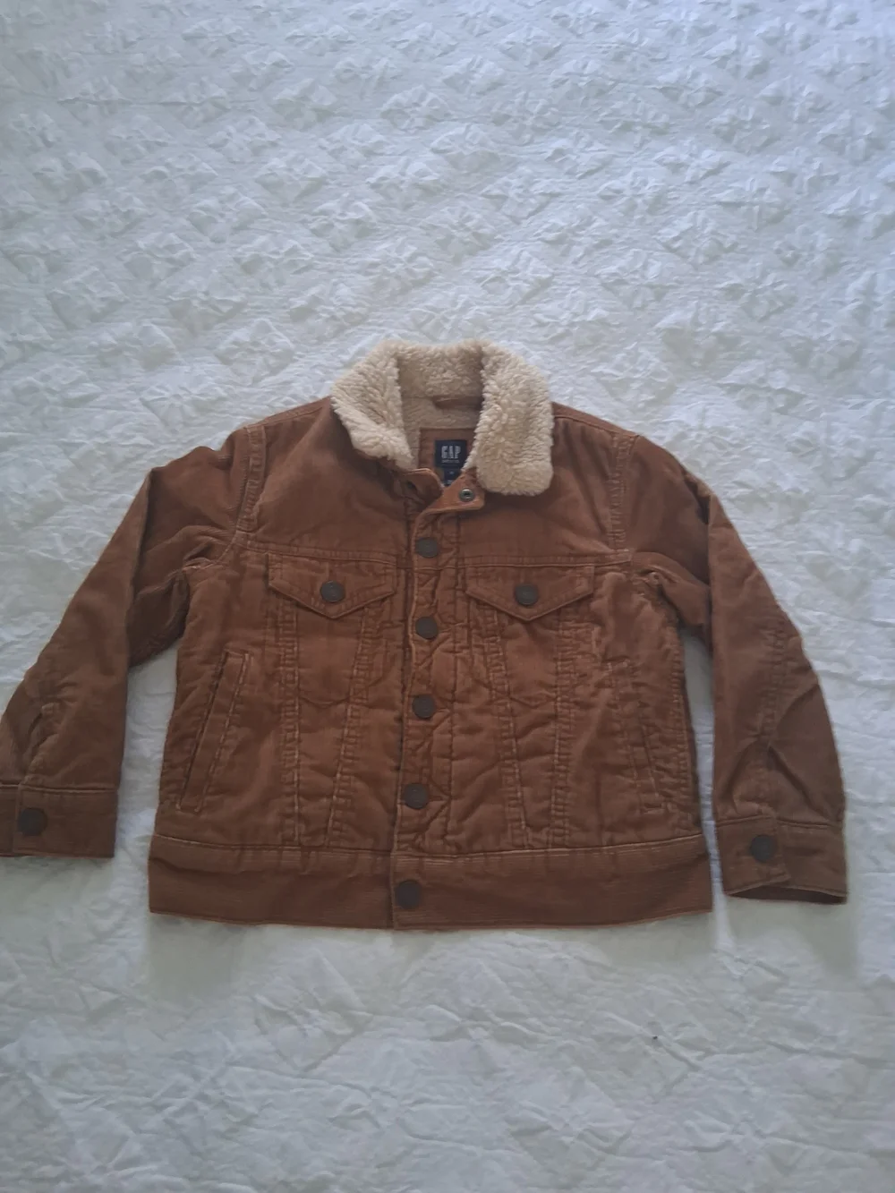 GAP Kids Sherpa-Lined Corduroy Jacket Sable Brown Size XS (4-5) Years